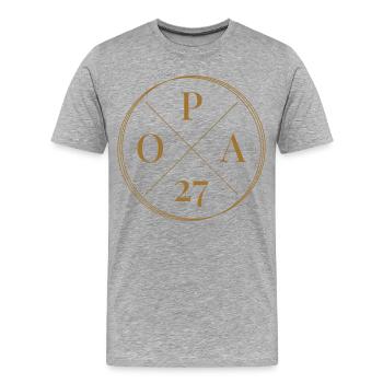 Grandpa 27 - Men's Premium Organic T-Shirt - heather grey - Front - Damien (186cm)