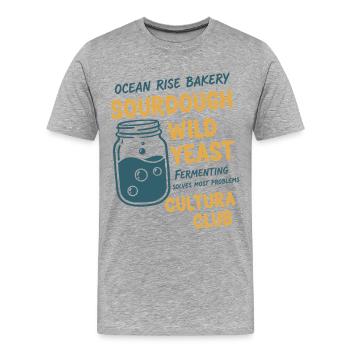 Pain au levain Baking Baking Baker Culture de levure sauvage - T-shirt bio Premium Homme - gris chiné - Devant - Damien (186cm)