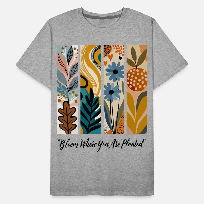 Blühende Botanische Panel-Collage Männer Premium Bio T-Shirt
