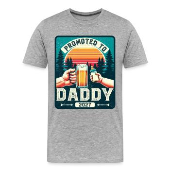 Werdender Papa loading Zukünftiger Vater 2027 - Männer Premium Bio T-Shirt - Grau meliert - Vorne - Damien (186cm)
