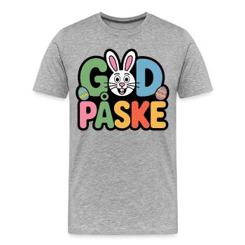 Lapin de Pâques mignon - T-shirt bio Premium Homme - gris chiné - Devant - Damien (186cm)
