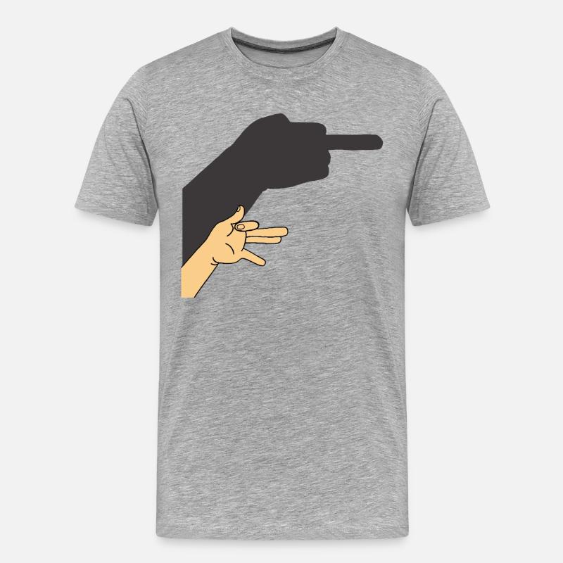 Schatten eines Hundes oder nicht - Männer Premium Bio T-Shirt - Grau meliert