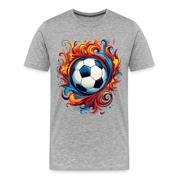 Foot Football Ballon Joueur Supporter équipe sport - T-shirt bio Premium Homme - gris chiné - Devant - Damien (186cm)