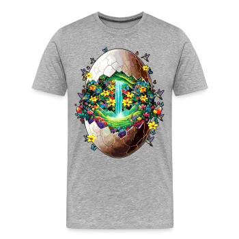 Eostre Frühlingsmond Frohes Oster-Ostara-Segen - Männer Premium Bio T-Shirt - Grau meliert - Vorne - Damien (186cm)