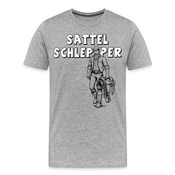Sattelschlepper - Männer Premium Bio T-Shirt - Grau meliert - Vorne - Damien (186cm)