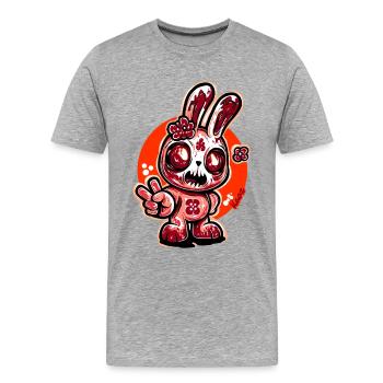 Horreur Bloom Bunny - T-shirt bio Premium Homme - gris chiné - Devant - Damien (186cm)