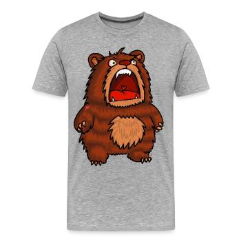 Ours Affamé - T-shirt bio Premium Homme - gris chiné - Devant - Damien (186cm)