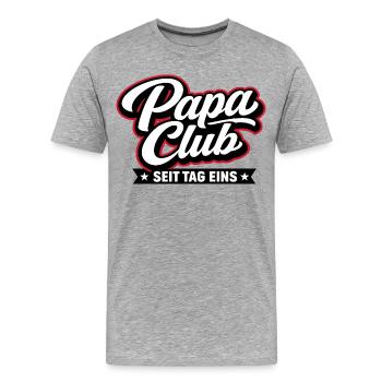 Papa Club seit Tag Eins stolze Vaterliebe - Männer Premium Bio T-Shirt - Grau meliert - Vorne - Damien (186cm)
