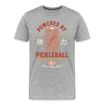 Pickleball Player Love Pickleball Court Paddles - Männer Premium Bio T-Shirt - Grau meliert - Vorne - Damien (186cm)