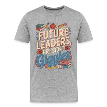 Futurs leaders de l’enseignement enseignant en primaire - T-shirt bio Premium Homme - gris chiné - Devant - Damien (186cm)