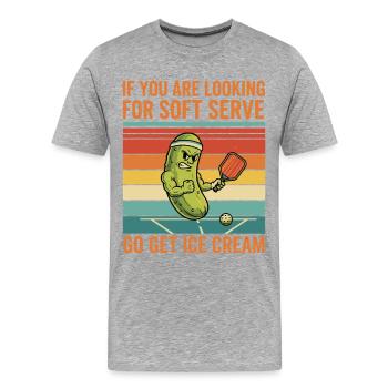Pickleball Joueur drôle Soft Serve Va chercher Icecreme - T-shirt bio Premium Homme - gris chiné - Devant - Damien (186cm)
