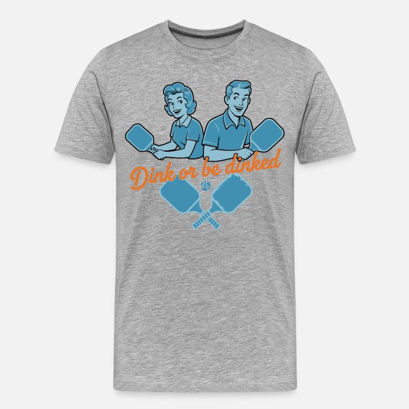 Pickleball-lustiger Spieler Dink Oder Werde Liebe - Männer Premium Bio T-Shirt - Grau meliert