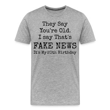 20. Geburtstag | 20 Jahre Geburtstag - Männer Premium Bio T-Shirt - Grau meliert - Vorne - Damien (186cm)