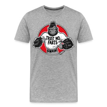 Gorilla Tee: Trust No Farts - Men's Premium Organic T-Shirt - heather grey - Front - Damien (186cm)
