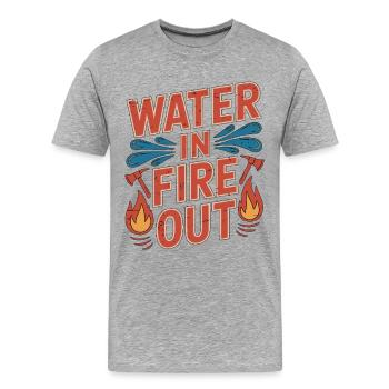 Ingénieur incendie Opérateur de pompe d’eau en entrée d’incendie - T-shirt bio Premium Homme - gris chiné - Devant - Damien (186cm)