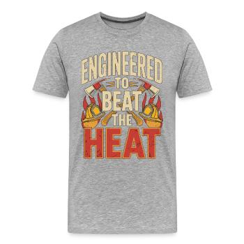 Ingénieur incendie conçu pour battre le service d’incendie - T-shirt bio Premium Homme - gris chiné - Devant - Damien (186cm)