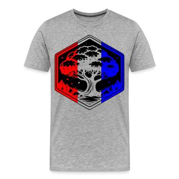 Baum-Frankreich - Männer Premium Bio T-Shirt - Grau meliert - Vorne - Damien (186cm)