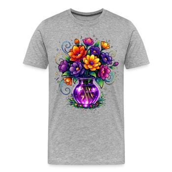 Beltane Flowers May Day Celebrations Pagan - Men's Premium Organic T-Shirt - heather grey - Front - Damien (186cm)