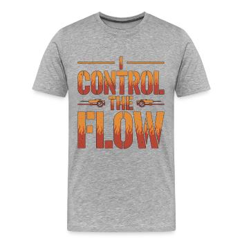 Ingénieur incendie Je contrôle le service d’incendie Flow - T-shirt bio Premium Homme - gris chiné - Devant - Damien (186cm)