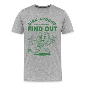 Pickleball Ding Découvre l’amour des joueurs drôles - T-shirt bio Premium Homme - gris chiné - Devant - Damien (186cm)