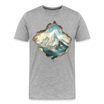 Mountains - Men's Premium Organic T-Shirt - heather grey - Front - Damien (186cm)