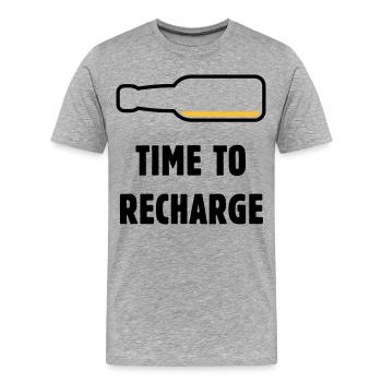 Time To Recharge (Beer / Beer / POS 2C) - Men's Premium Organic T-Shirt - heather grey - Front - Damien (186cm)