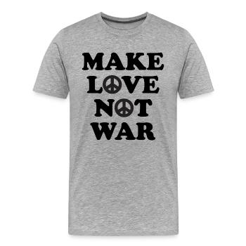 Make Love not War - Männer Premium Bio T-Shirt - Grau meliert - Vorne - Damien (186cm)