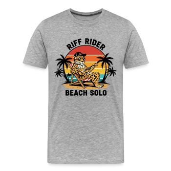 Jaguar Riff Rider Beach Solo Ukulele - Männer Premium Bio T-Shirt - Grau meliert - Vorne - Damien (186cm)