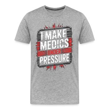 Paramédic : Je suis secouriste sous les services d’urgence - T-shirt bio Premium Homme - gris chiné - Devant - Damien (186cm)
