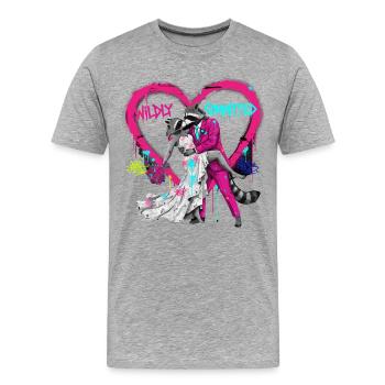 Wildly Committed Raccoon Wedding - Men's Premium Organic T-Shirt - heather grey - Front - Damien (186cm)
