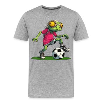 Football caméléon - T-shirt bio Premium Homme - gris chiné - Devant - Damien (186cm)