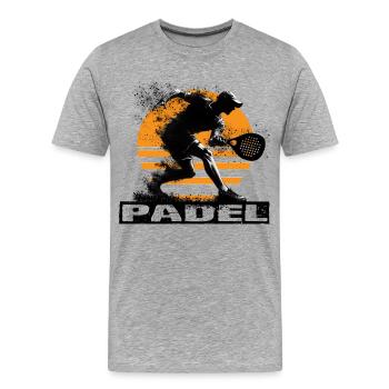 Padel - Männer Premium Bio T-Shirt - Grau meliert - Vorne - Damien (186cm)