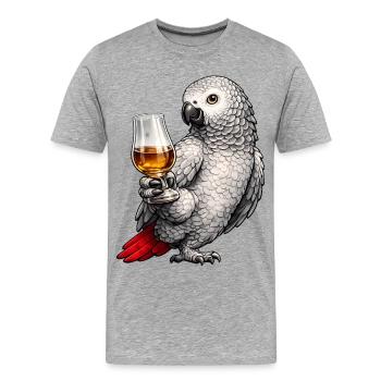 African grey parrot whisky - Men's Premium Organic T-Shirt - heather grey - Front - Damien (186cm)