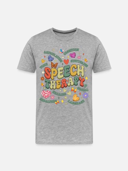 Orthophonie, orthophoniste Groovy Rétro Vintage - T-shirt bio Premium Homme - gris chiné
