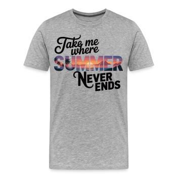 Summer Vibes Shirt Vintage Sunset Beach - Men's Premium Organic T-Shirt - heather grey - Front - Damien (186cm)