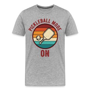 Mode Pickleball sur le jeu Drôle de Joueur Pickle Ball - T-shirt bio Premium Homme - gris chiné - Devant - Damien (186cm)