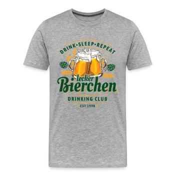 Lecker Bierchen Drinking Club | Bier | Vatertag - Männer Premium Bio T-Shirt - Grau meliert - Vorne - Damien (186cm)