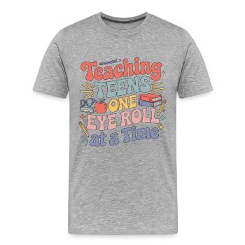 Professeur de lycée enseignant aux adolescents - T-shirt bio Premium Homme - gris chiné - Devant - Damien (186cm)
