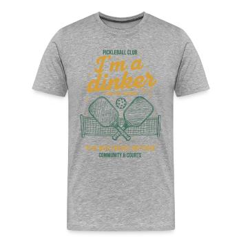 Pickleball-Witzbold Ich bin ein Dinker-Liebling - Männer Premium Bio T-Shirt - Grau meliert - Vorne - Damien (186cm)
