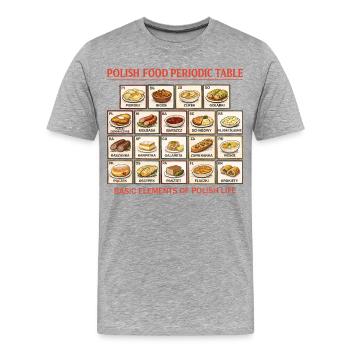 Polnisches Periodensystem - Männer Premium Bio T-Shirt - Grau meliert - Vorne - Damien (186cm)