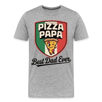 Best Dad Ever Pizza Shirt Italy Father Gift - Men's Premium Organic T-Shirt - heather grey - Front - Damien (186cm)