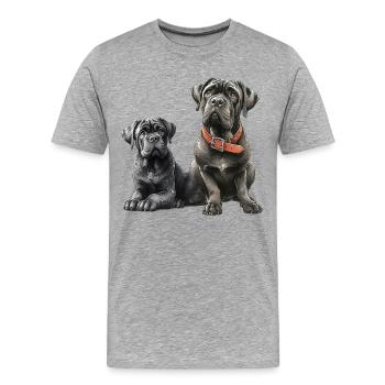 Amitié - T-shirt bio Premium Homme - gris chiné - Devant - Damien (186cm)