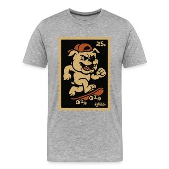 Skater Bulldog Ramp Rage - T-shirt bio Premium Homme - gris chiné - Devant - Damien (186cm)