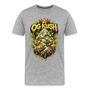 Gravure originale de Graffiti Kush Bud Art - T-shirt bio Premium Homme - gris chiné - Devant - Damien (186cm)