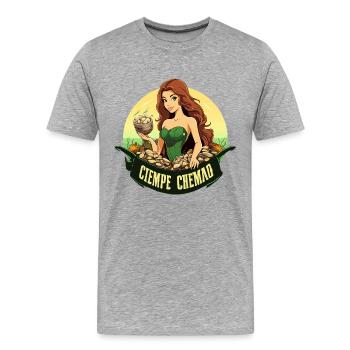 Grüne Wasserfee mit Steinbund - Männer Premium Bio T-Shirt - Grau meliert - Vorne - Damien (186cm)
