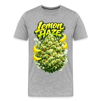 Lemon Haze Citrus Graffiti Print - Men's Premium Organic T-Shirt - heather grey - Front - Damien (186cm)