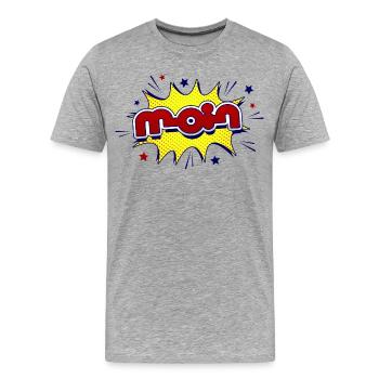 Hello - Men's Premium Organic T-Shirt - heather grey - Front - Damien (186cm)