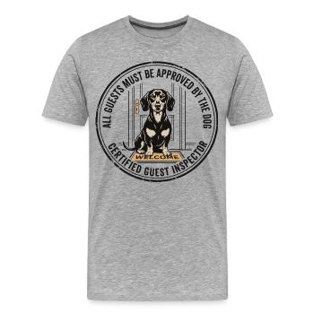 All Guests Approved By The Dog Design - Men's Premium Organic T-Shirt - heather grey - Front - Damien (186cm)