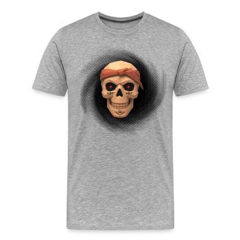 Black Hole Thug Skull T-Shirt-Design. - Männer Premium Bio T-Shirt - Grau meliert - Vorne - Damien (186cm)