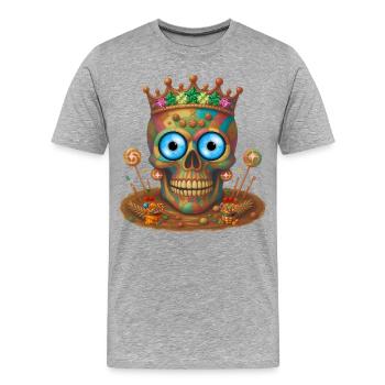 Candy skull t-shirt design. - Men's Premium Organic T-Shirt - heather grey - Front - Damien (186cm)
